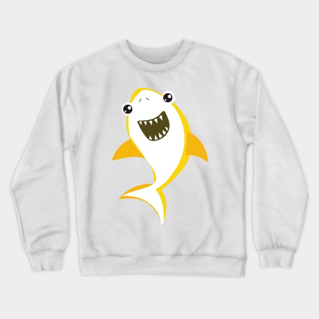 Cute Shark, Little Shark, Yellow Shark, Sea Animal Crewneck Sweatshirt by Jelena Dunčević